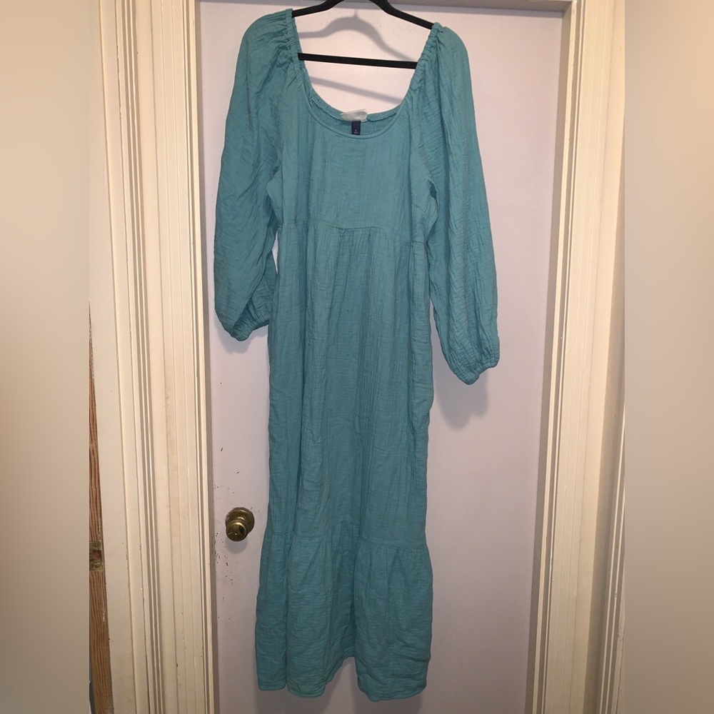 maxi dress long sleeve scoop neck